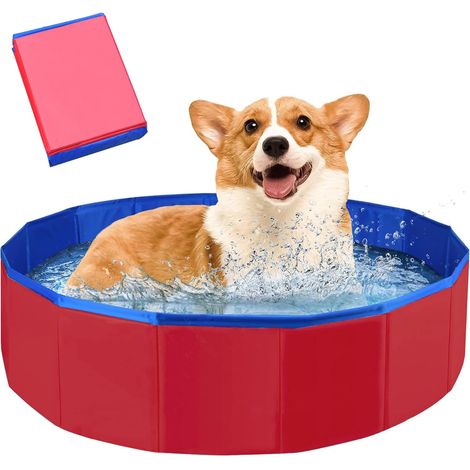 Baignoire et Pataugeoire Pliable,Piscine pour Animaux Petits 50 x 10 cm,Piscine en PVC,Pataugeoire pour Animaux de Compagnie (1/4)