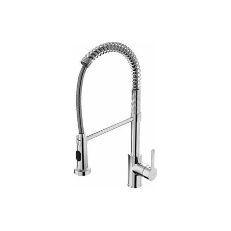 Mitigeur robinet de cuisine chromé avec douchette à double jet (1/2)