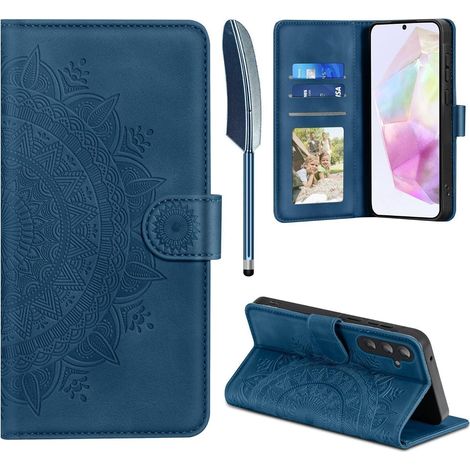 Lederhülle Klapphülle PU Leder Samsung Galaxy A35 Dunkelblau (1/5)