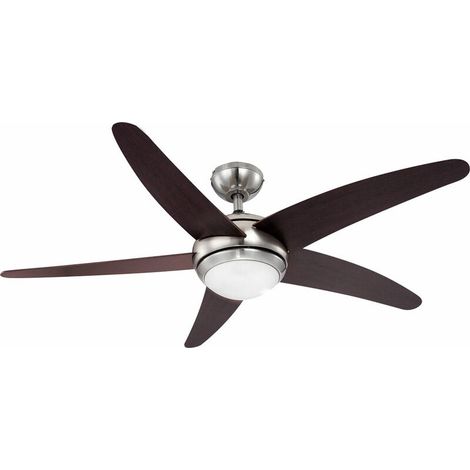 Ventilatore da soffitto con luce e telecomando – 3 velocità regolabili – Motore silenzioso – Per ambienti fino a 30 m² – 132 cm (1/5)