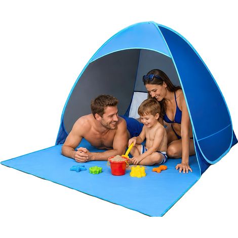 Tenda a montaggio rapido, design leggero, protezione UV, blu (1/5)