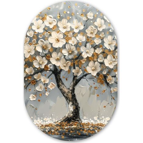 EL CUADRO Árbol - Oro - Flores - Abstracto - Arte Cuadros Decorativos 60x90 (1/4)
