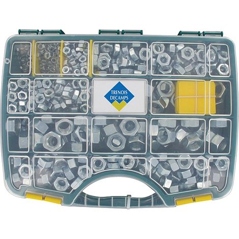 Coffret 765 écrous HU(8) acier zingué blanc DIN 934 - VISWOOD (1/2)