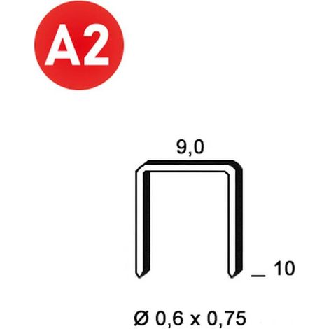 10 000 Agrafes Inox V-10 - 9x10x0.6x0.75 mm - D-Work