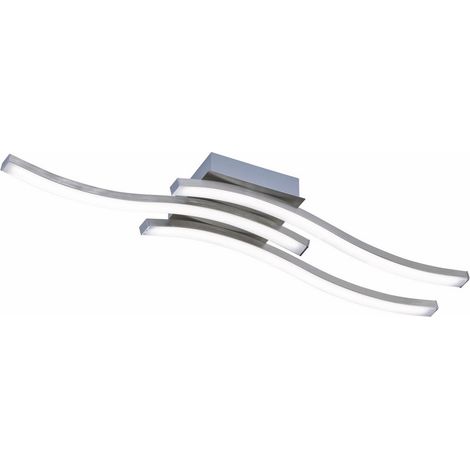 Plafoniera LED moderna ROUTE 56cm argento/bianco RL