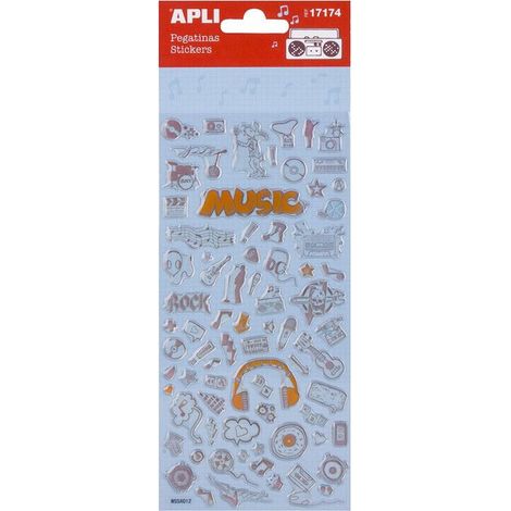 Stickers - 3D - Relief - Instruments de musique - Autocollant - Apli