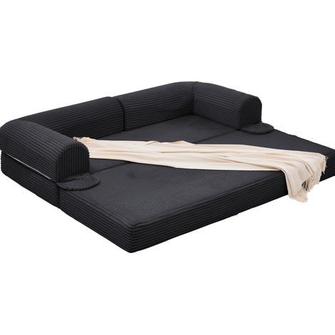 2-Sitzer-Schlafsofa aus Cord, schwarz MODENUIT (1/5)