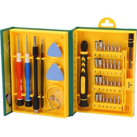 Schraubendrehergriff-Bit-Set, 38-teilig, Verbindungsstange, Saugnapf, Pinzettenetui, diskretes Werkzeugset (1/5)