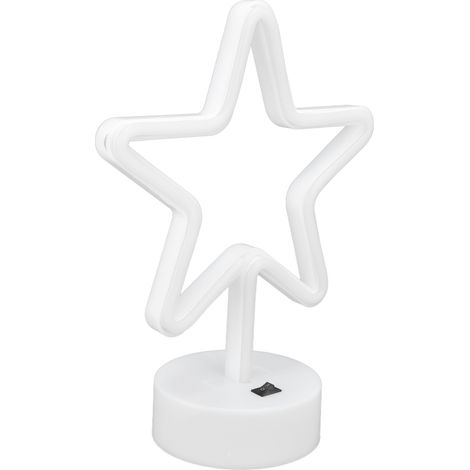 Lampe de bureau LED USB en forme d'étoile à cinq branches, lumière chaude, enseigne néon, décoration pour chambre, bar ou fêtes. (1/5)
