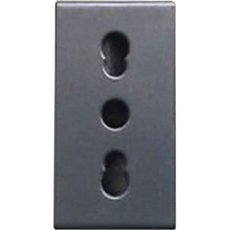 Toma polisicur 2X10/16A+T Negro AVE 45306/15TS (1/2)