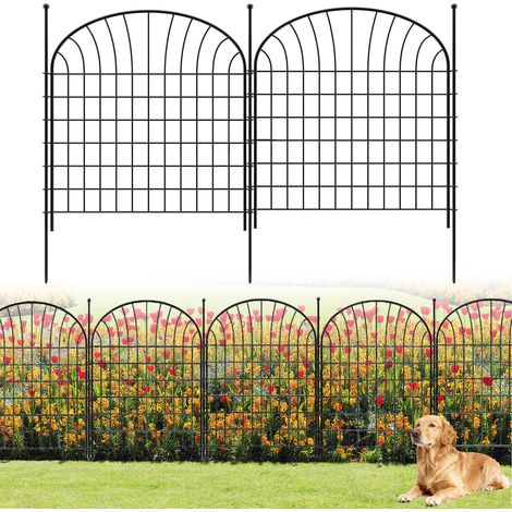 Clôture Jardin Métal 81 cm x 71 cm 10 Panneaux Longueur 7 m Décorative Clôture pour Jardin Barrière Lot de 10 Panneaux Extérieurs Gazon Parterre (1/5)