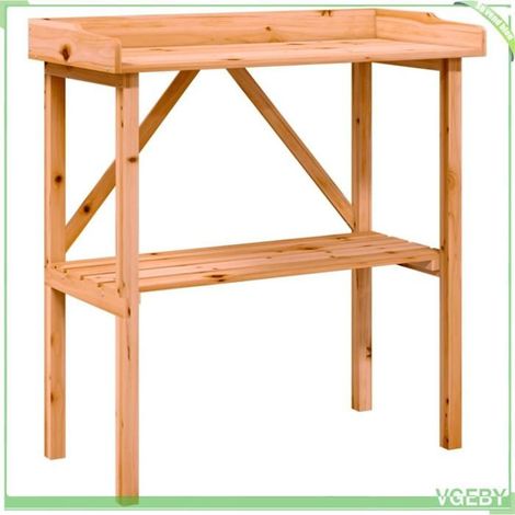 Table à plantes - FAFEICY - 156350 - Bois de sapin massif - 1 étagère - Marron 78x38x82,5 cm (1/5)