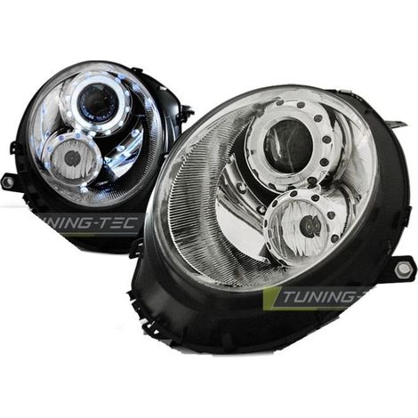 Paire de feux phares Mini Cooper 06-14 angel eyes chrome-27361563 (1/2)