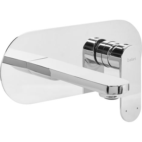 Grifo monomando de latón empotrado para lavabo en pared plateado Chapala