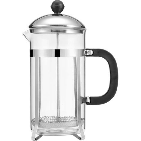 French Press Chambord - 1L / 8 Tasses Argent Cafetière - Verre Résistant & Filtre Inox - Sans BPA Passe au Lave-Vaisselle - Fabriquée au Portugal (1/2)