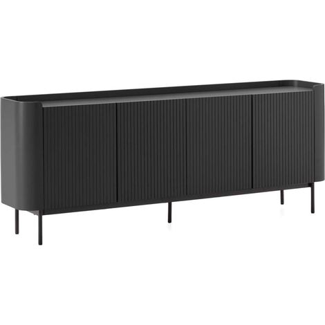 Aparador 4 puertas mod-Maya acabado negro, 200cm(ancho) 80cm(alto) 40m(largo). (1/5)