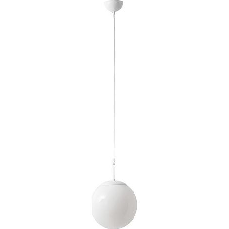 Lampada a sospensione 1x75w attacco e27 sfera vetro soffiato bianco Ø250mm ip20 rossini illuminazione run001b (1/2)