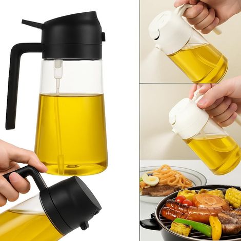 Glas-Olivenölflasche, zum Kochen & Luftfritteuse, Sojasauce und Essigsprüher Ölsprühflasche zum Kochen (450 ml)