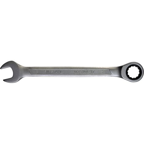 SW-Stahl 03510L-17 Gabelringratschenschlüssel 17 mm I feinverzahnt mit 72 Zähnen I Maulschlüssel mit Ringratsche I Ringratschenmaulschlüssel I Ringmaulschlüssel