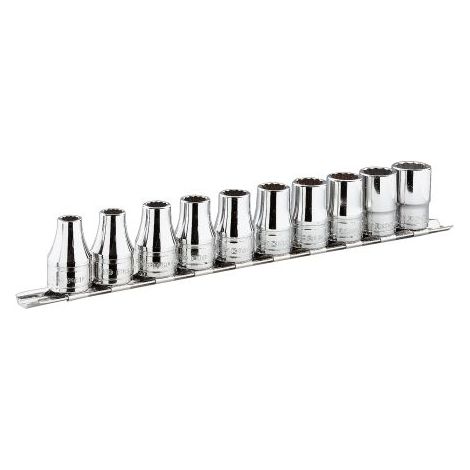 Facom – Jeu de douilles hexagonal 13 pièces – Douilles 1/4'' pour écrous 3.2 à 14 mm – Rangement sur rack – Usage mécanique sans impact (1/5)