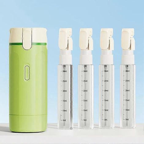 Flasque de réservoir 4-i-1 pour les produits de nettoyage - Läckagesäa påfyllningsbara toalettbehållare for schampo, lotion, balsam, resetillbehör Beige Beige Beige