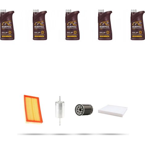 Kit tagliando 4 FILTRI e 5L OLIO compatibile con Ford Focus C-Max 2.0 107kw dal 2004 (1/5)