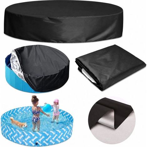 Housse de protection pour piscine ronde Ø162 cm, couverture hydrofuge avec cordon de serrage, résistante aux UV (1/5)