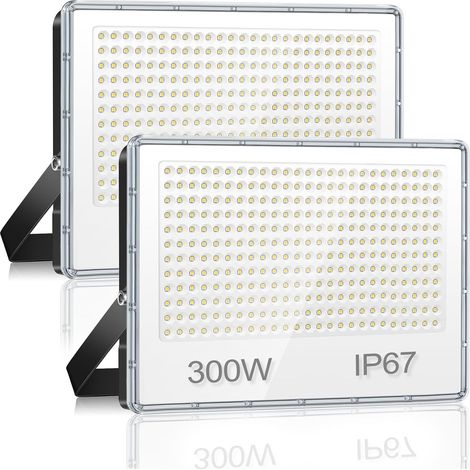 Projecteur LED Extérieur 300W, 30000LM Spot LED Extérieur, Lot de 2 6500K Blanc Froid Lampe LED Exterieur, IP67 Imperméable Lampe Exterieur Murale pour Jardin, Terrasse, Garage, Atelier, Usine (1/5)