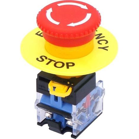 22mm 2 NC Interrupteur à Bouton-poussoir D'arrêt D'urgence de Verrouillage de Champignon Rouge 10A 440V LA38A-02ZS (1/5)