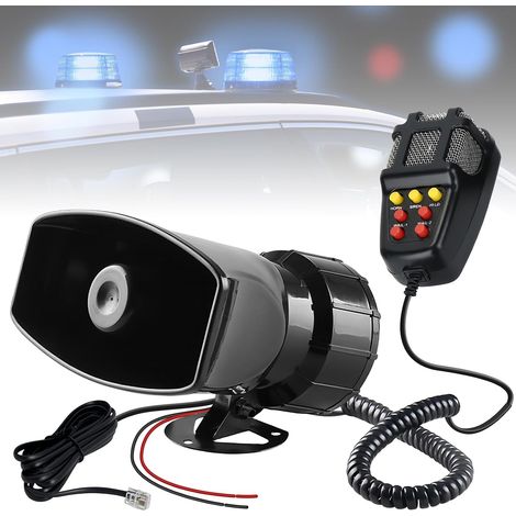 Haut-parleur sirène 12 V 100 W 7 tons Klaxon de voiture avec microphone Corne pour van, bateau, camion, moto (1/5)