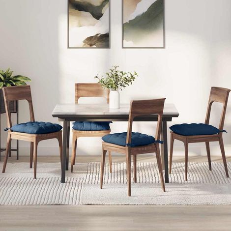 Sitzkissen 4 pcs Blau 40 x 40 x 6 cm Stoff