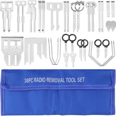 Set de Clés de Démontage Autoradio 38 pc Outil démontage Voiture Outil démontage autoradio Outil démontage Outil de Suppression de Radio pour Radio Navi (1/5)