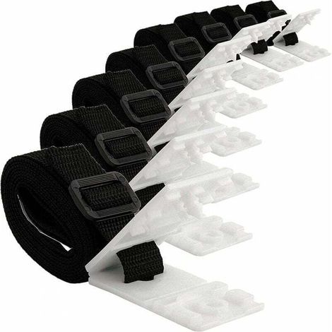 UlisemKit de fixation pour bâche solaire de piscine - 8 sangles de couverture solaire - Kit de sangles pour couverture solaire pour système d'enrouleurs Mobiles, bâches et couvertures de Piscine (1/4)