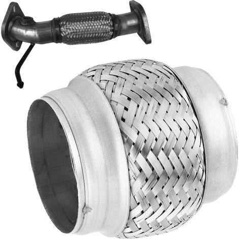 Tuyau d'échappement tressé en acier inoxydable 34 pouces, 76 mm100 mm (livré dans un emballage en carton) (1/5)