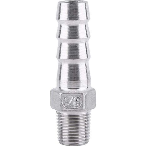 Raccord de tuyau, fil barbelé, adaptateur de tuyau DFE, acier inoxydable SS304, 1/8 po à 3/4 po (1/8 x 10 mm) (1/5)