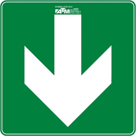 Panneau fléché bidirectionnel pour distributeur automatique de billets, PVC classe A 90x30 cm, résistant et durable.