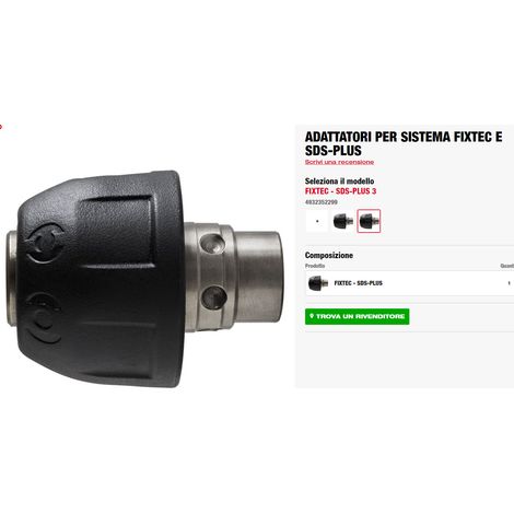 ADATTATORE FIXTEC SDS-PLUS MILWAUKEE 4932352299