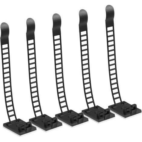 100 Pieces Adhesive Cable Clips Adjustable Cable Ties Cable Clips Cable Clamps for Wire Management (1/5)