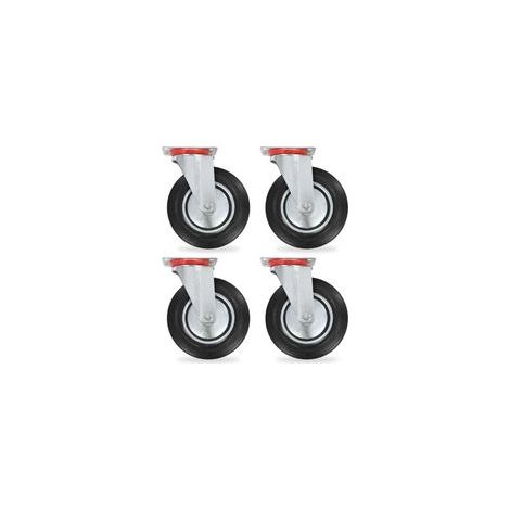 4 roulettes pivotantes, 200 mm-Crezuo (1/5)