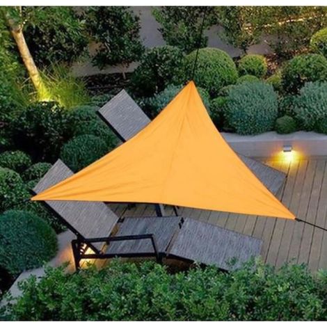 CM20738-Voile d\'Ombrage Triangulaire Protection Solaire UV Respirant Toile Solaire 333M Orange (1/2)