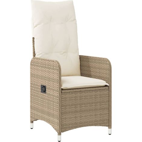 Maison Exclusive - Gartensessel mit Kissen Verstellbar Beige Poly