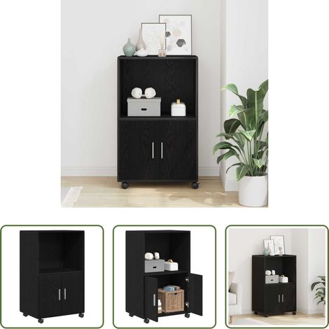 vidaXL Schrank Eichen-Optik - Schrank Schwarz Eichen-Optik 55 x 40 x 82 cm (1/5)