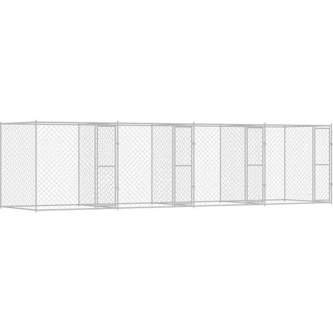 Jaula para perro Plateado 800 x 200 x 200 cm Acero Galvanizado vidaXL