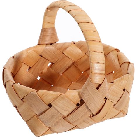 Mini Panier Décoratif en Bois Tressé, Léger et Portable, Corbeille à Fruits pour Présentation en Vitrine ou Rangement de Bonbons (1/5)