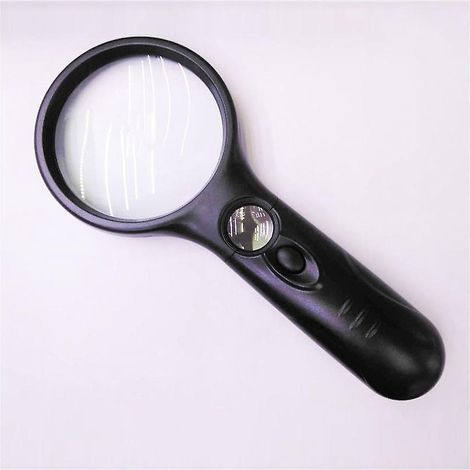 loupe Monobloc Noire Avec Lumire 3x 45x Fort Grossissement, Portative Et Lgre, Loupe Claire Par Led Pour La Lecture, Les Bijoutiers, Les Pices De