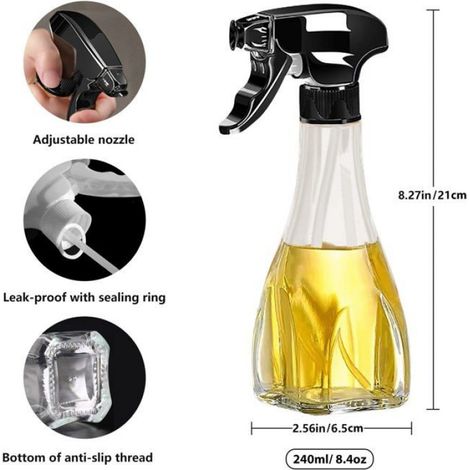 Spray huile cuisine 240ml, Friteuse à air/grill/salade Cuneary (1/5)