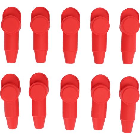 Protection en silicone rouge pour bornes d'alternateur - 10 pièces, câbles 10‑2AWG (1/5)
