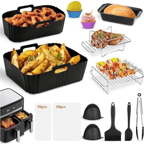 Accessoires Friteuse - Moulinex - Ez9018 - Ensemble de 17 PCS - Plaques en Silicone - Grilles de Cuisson (1/4)