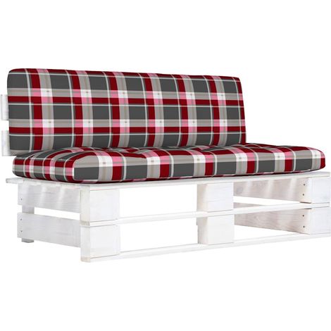 vidaXL Canapé central palette de jardin Blanc Bois de pin imprégné (1/5)