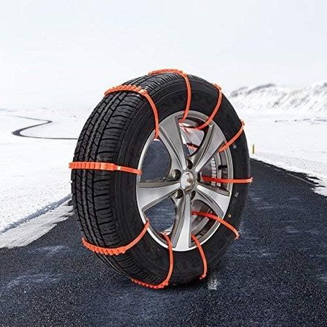 Chaînes à neige, chaînes de pneu antidérapantes universelles 10 pièces pour urgence extérieure, ceinture de pneu de voiture antidérapante en TPU pour toutes les voitures avec largeur de pneu (1/5)